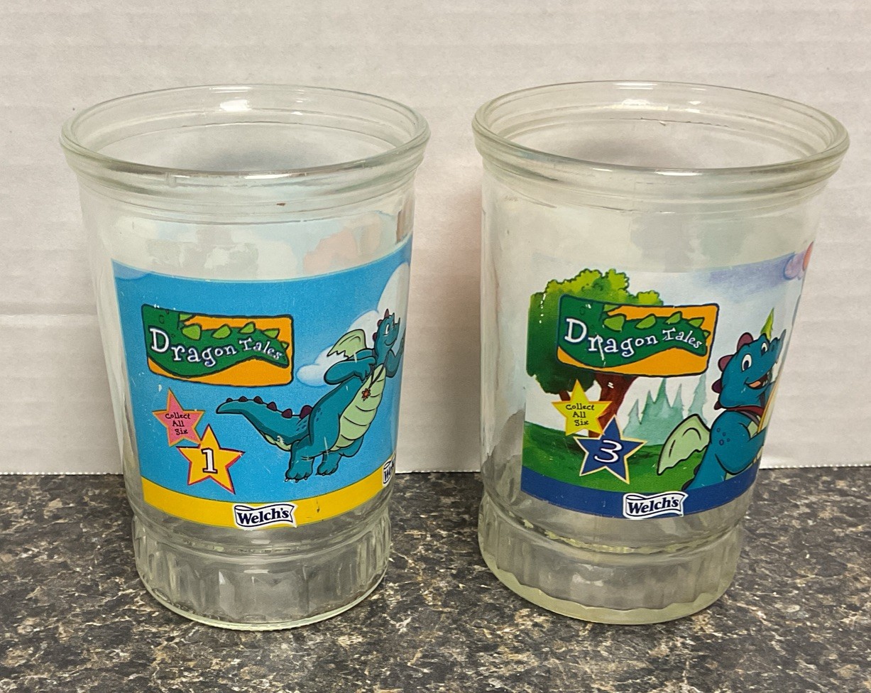 Vintage Dragon Tales Welch’s Jelly Jar #1 & #3.