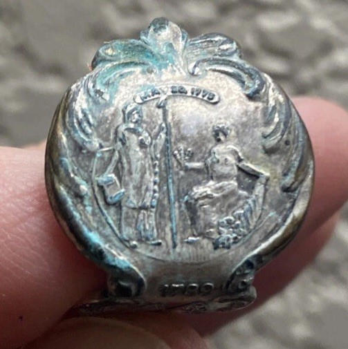 AS-IS Vintage North Carolina State Ring Adjustable Metal w / Wear Patina SEE AS-IS Vintage North Carolina State Ring Adjustable Metal w / Wear Patina SEE