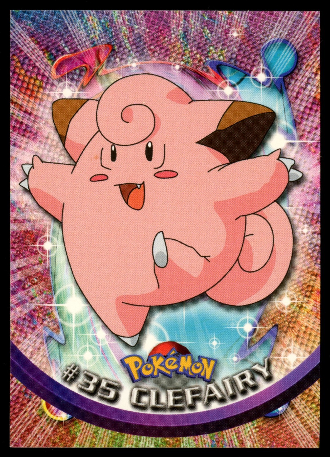 1999 Topps Pokemon #35 Clefairy TV Animation Edition Series 1 Blue Logo NM