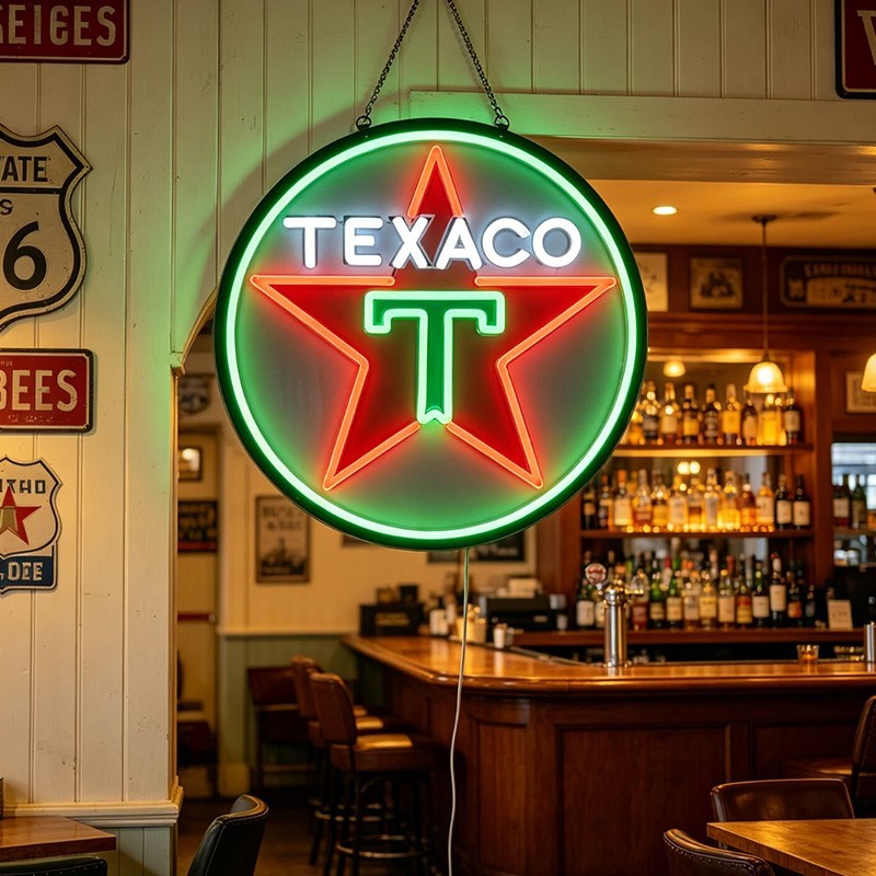 US STOCK Texaco Motor Oil Gasoline Dimmable LED Neon Sign 16\