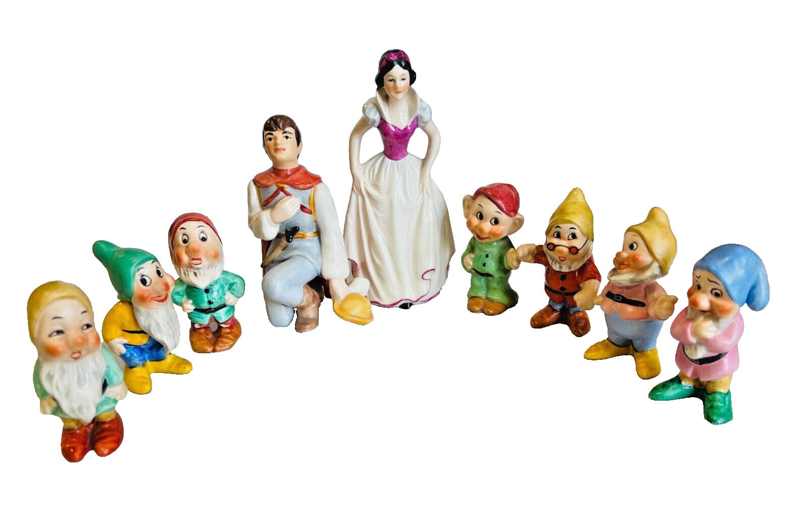 Rare Disney Goebel Snow White The Huntsman & The Seven Dwarfs Porcelain Signed