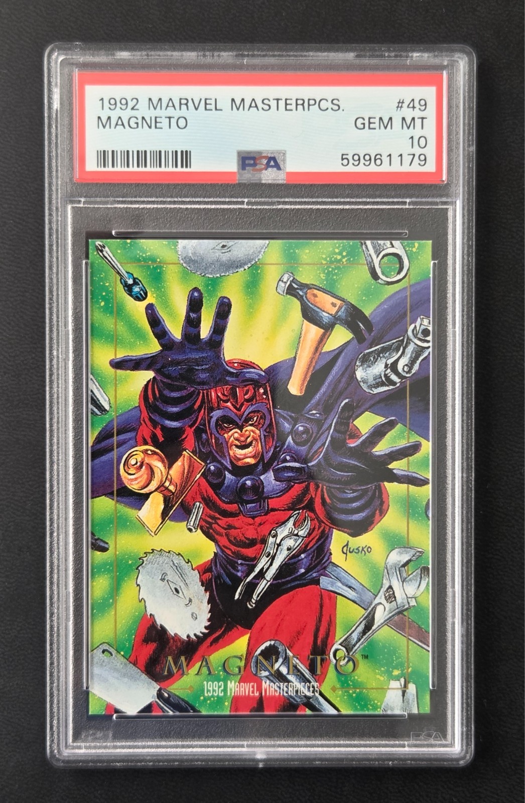 1992 SkyBox Marvel Masterpieces Magneto #49 PSA 10 GEM MINT POP 101 Joe Jusko