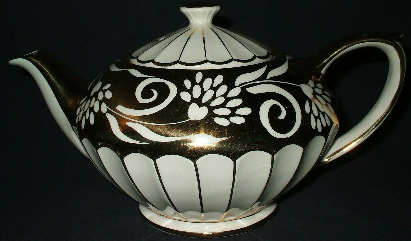 Sadler England Gold Gilt Teapot