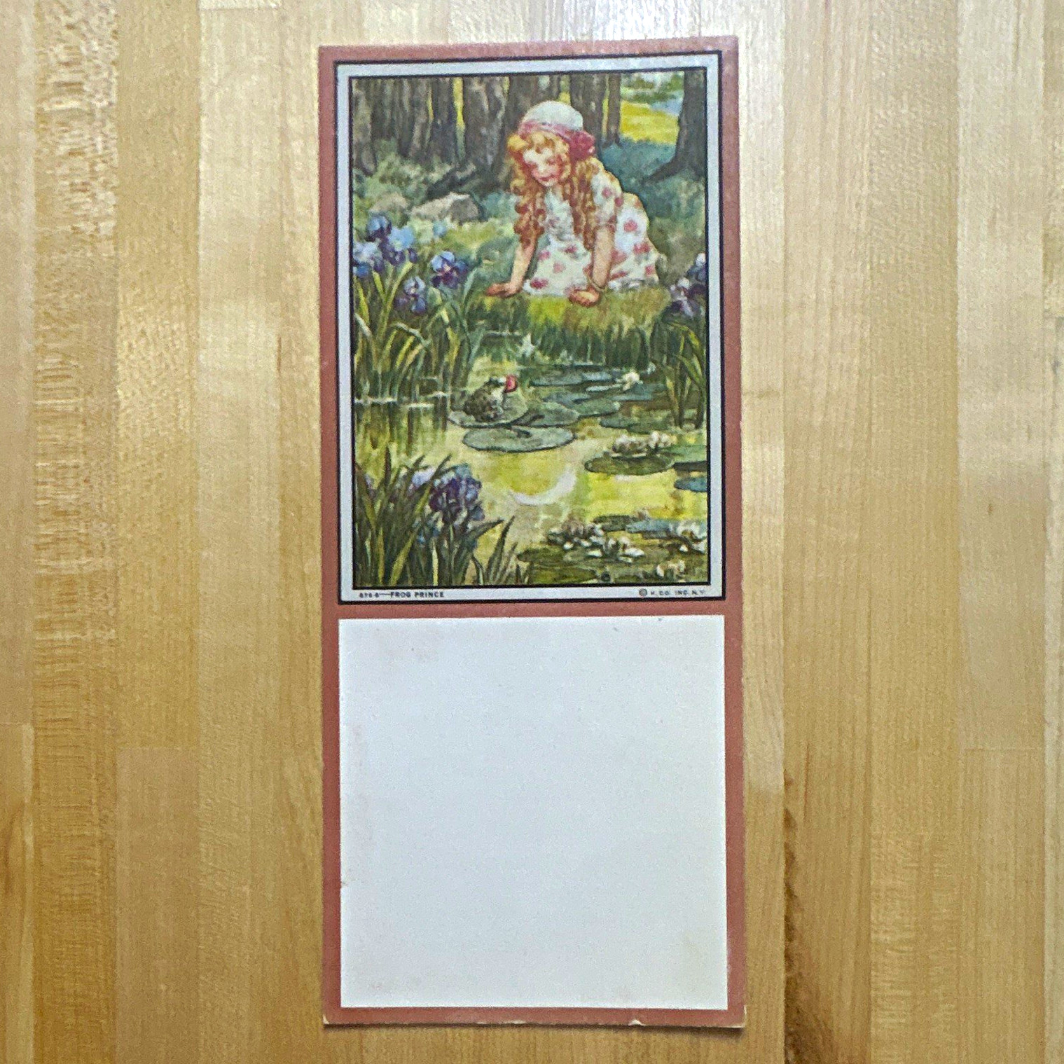 Vintage 1919 Clara Miller Burd Frog Prince Advertising Ink Blotter Unused Blank