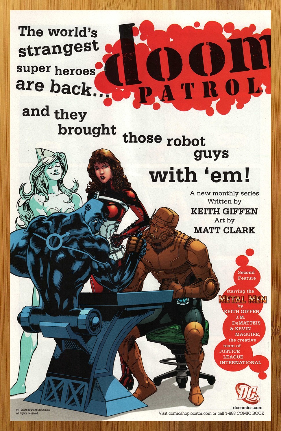 2009 DC Comics Doom Patrol Print Ad/Poster Metal Men Matt Clark Promo Art 00s