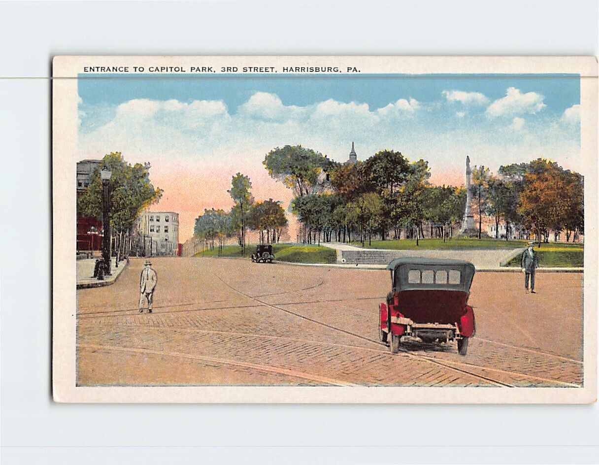Postcard Entrance to Capitol Park Harrisburg Pennsylvania USA