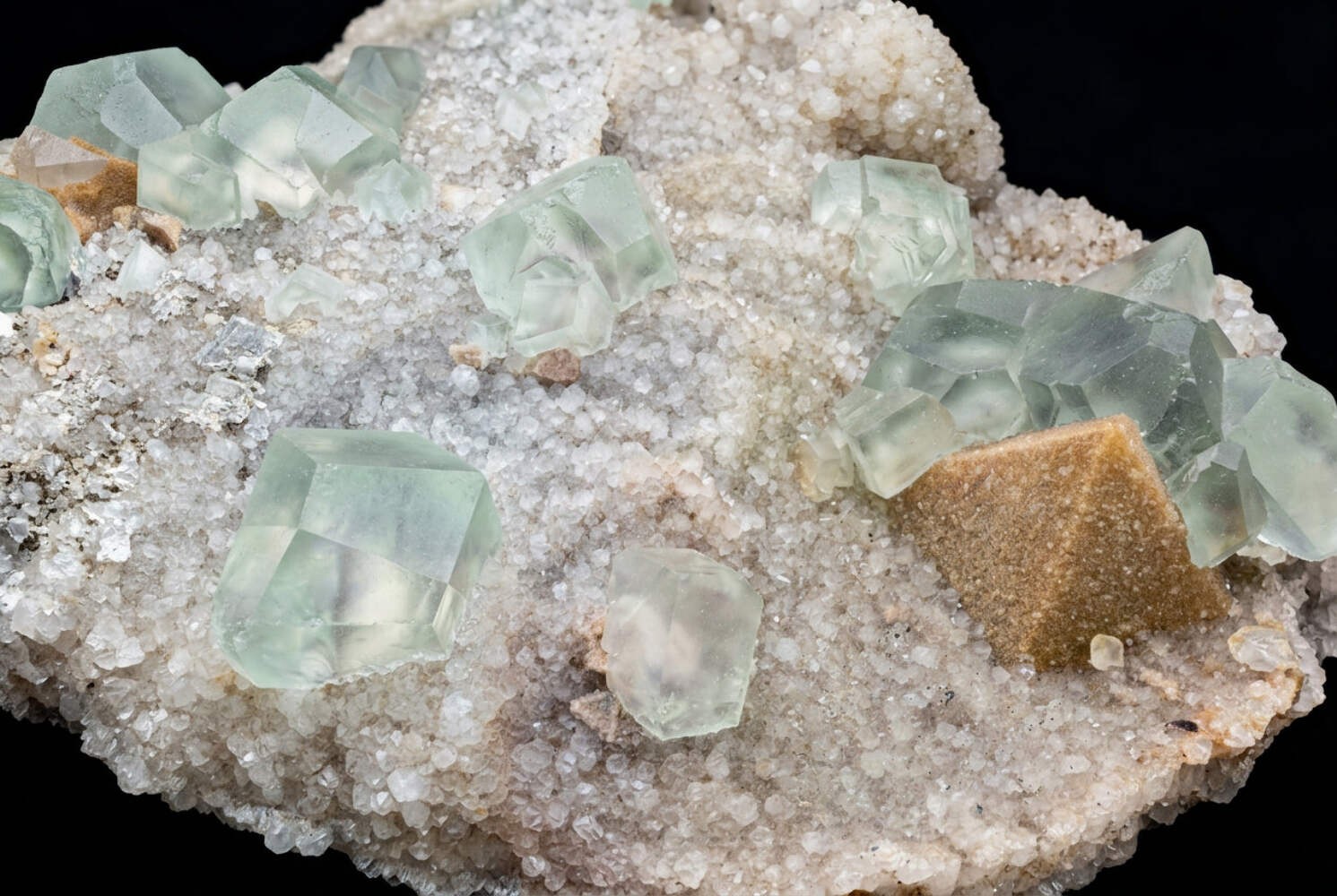 Fluorite on Quartz with Octahedral Formations