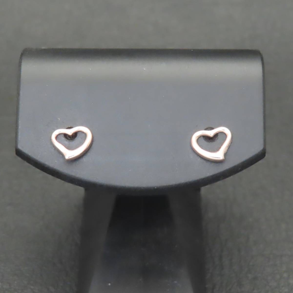 Vendome Aoyama Pink Gold Heart Earrings K10PG 0.4g New Condition Jewelry