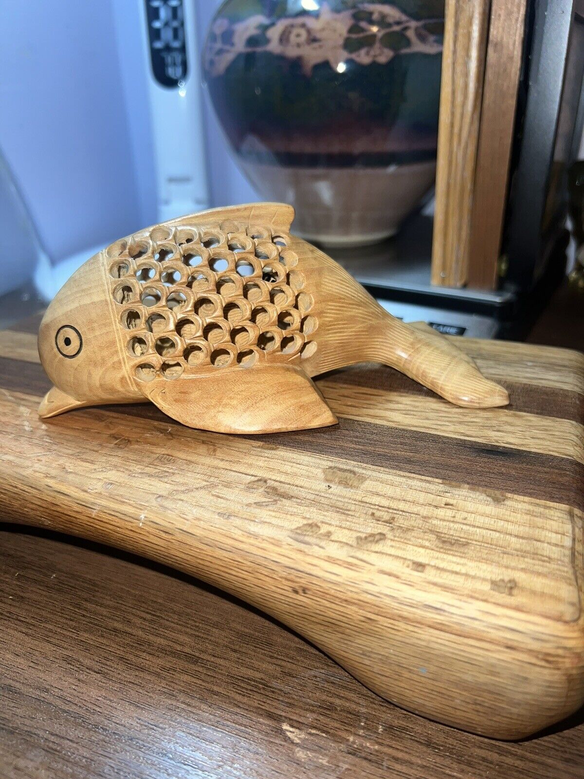 Carved Wooden Fish inside another Fish