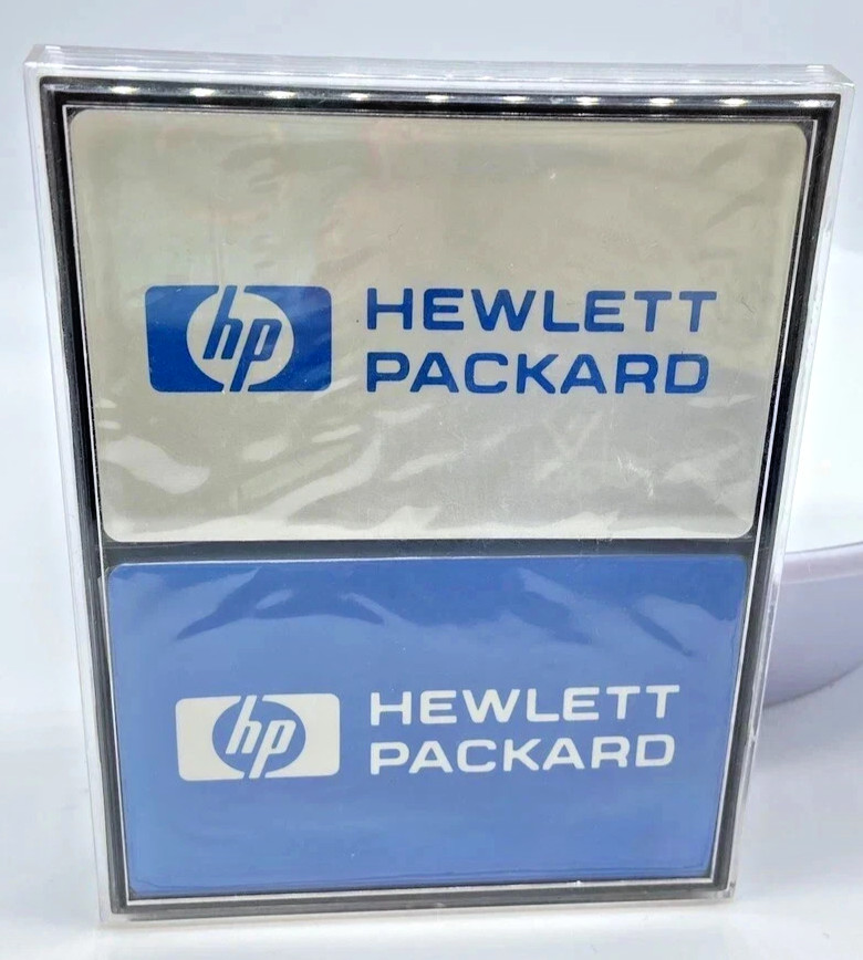 NOS HP Hewlett Packard Playing Cards Double Sealed Decks USA Promo w/ Case
