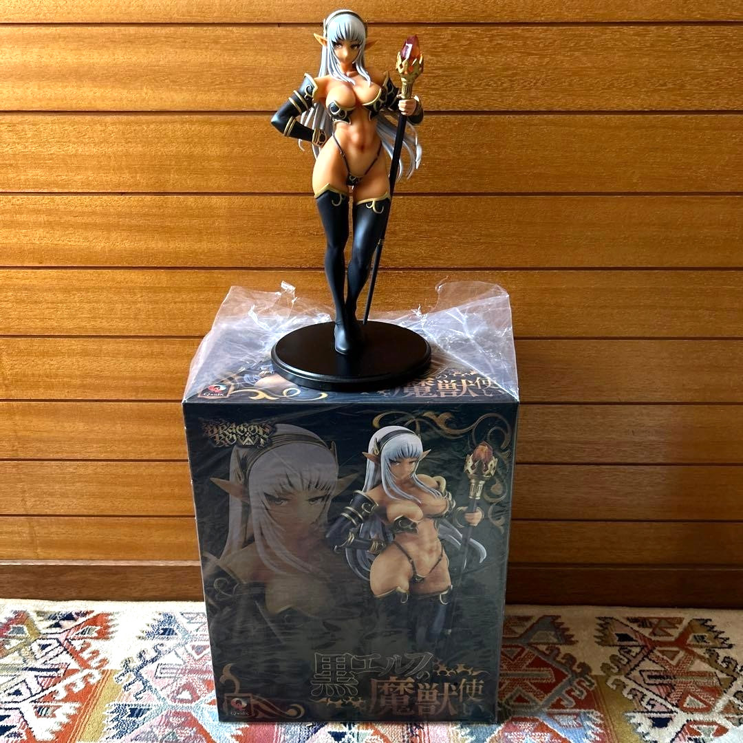 Q-Six Dragon's Crown Black Dark ELF BEASTMASTER 1/7 Figure 2019 with box USED