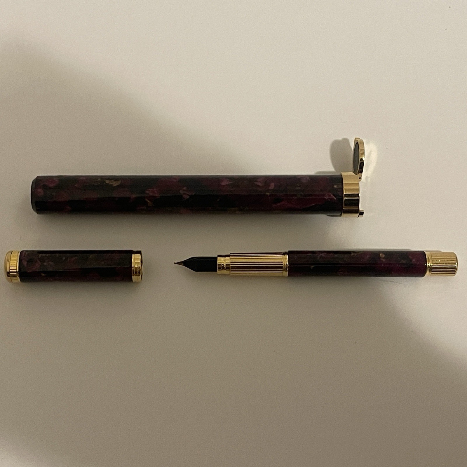 Waterman Ideal Lady Agathe Fountain Pen Fine 18K Gold Nib Vintage Maroon