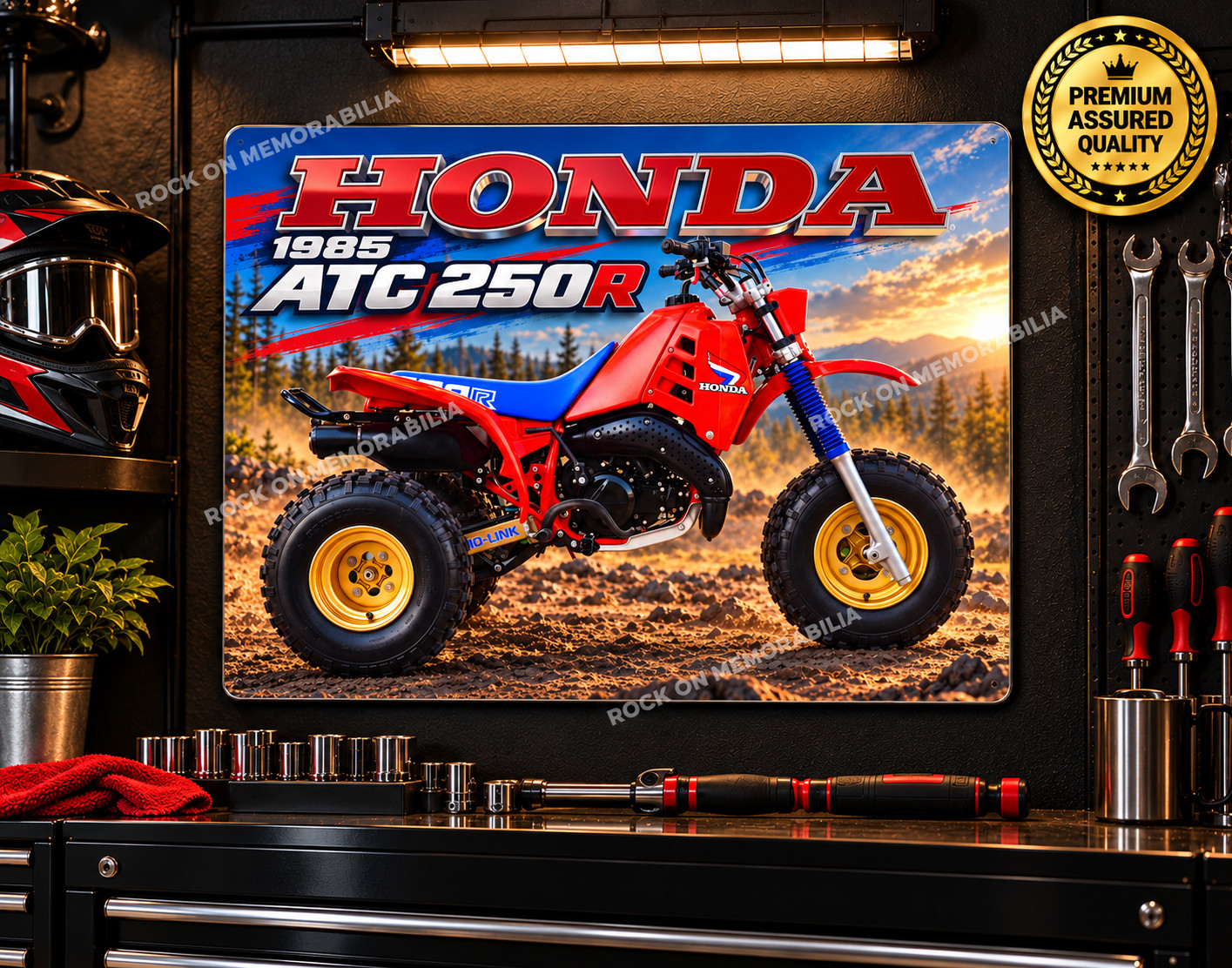 1985 Honda ATC 250R Premium Aluminum Metal Sign 11 x 14 Off-Road Decor Art