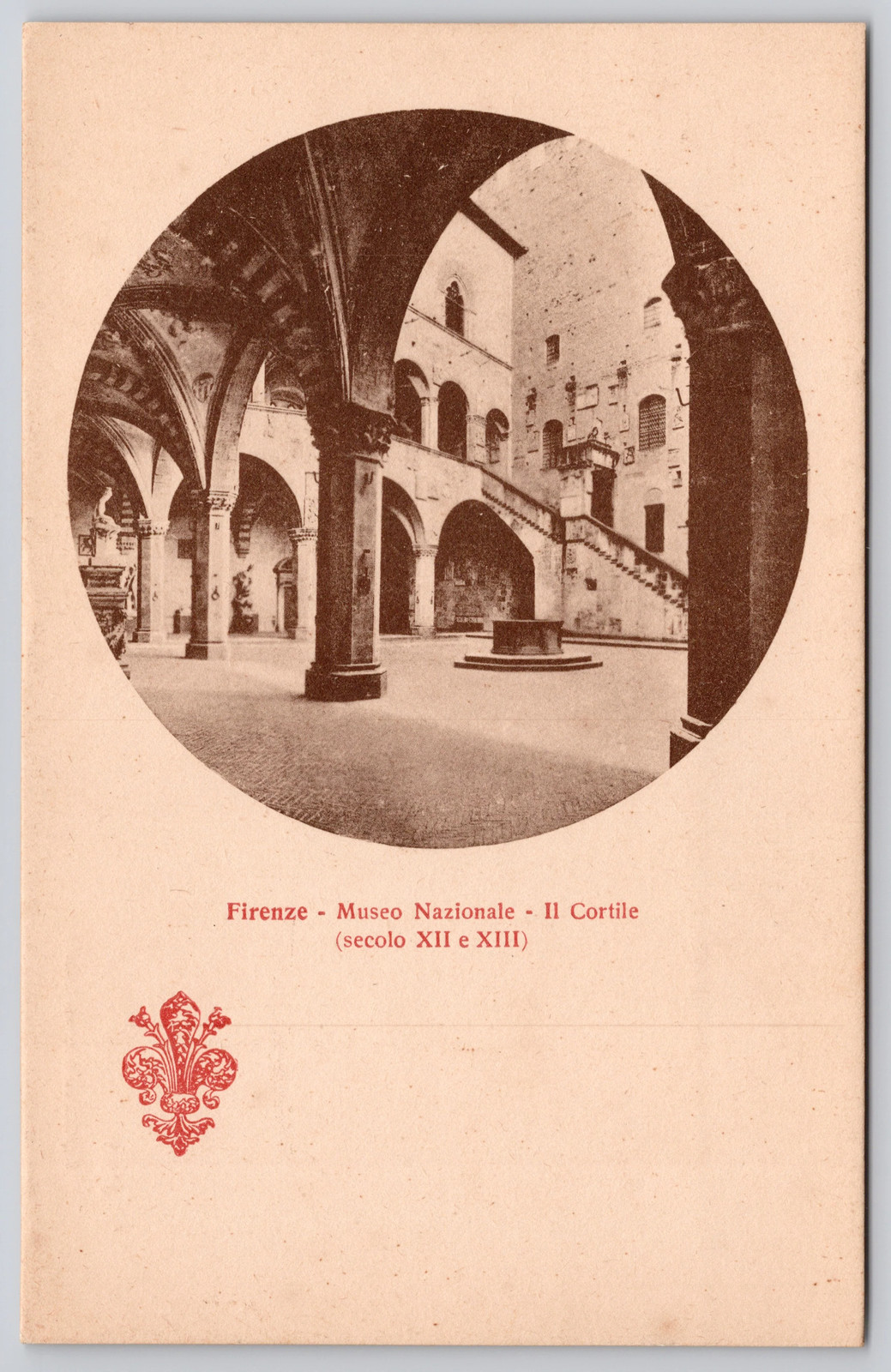 Florence Italy Museo Nazionale Courtyard Postcard c1910s