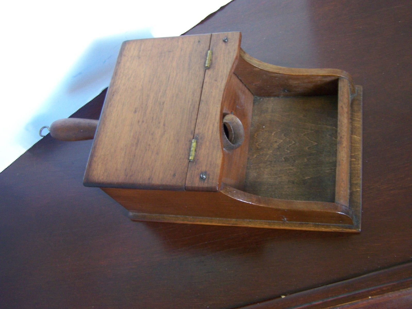 Antique Wooden Ballot Box Marble Black Ball Fraternal Wood Vote Blackball