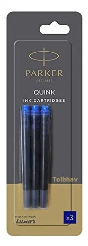 Parker Blue Black Ink Cartridges Refills for Aster Vector Frontier Fountain Pen