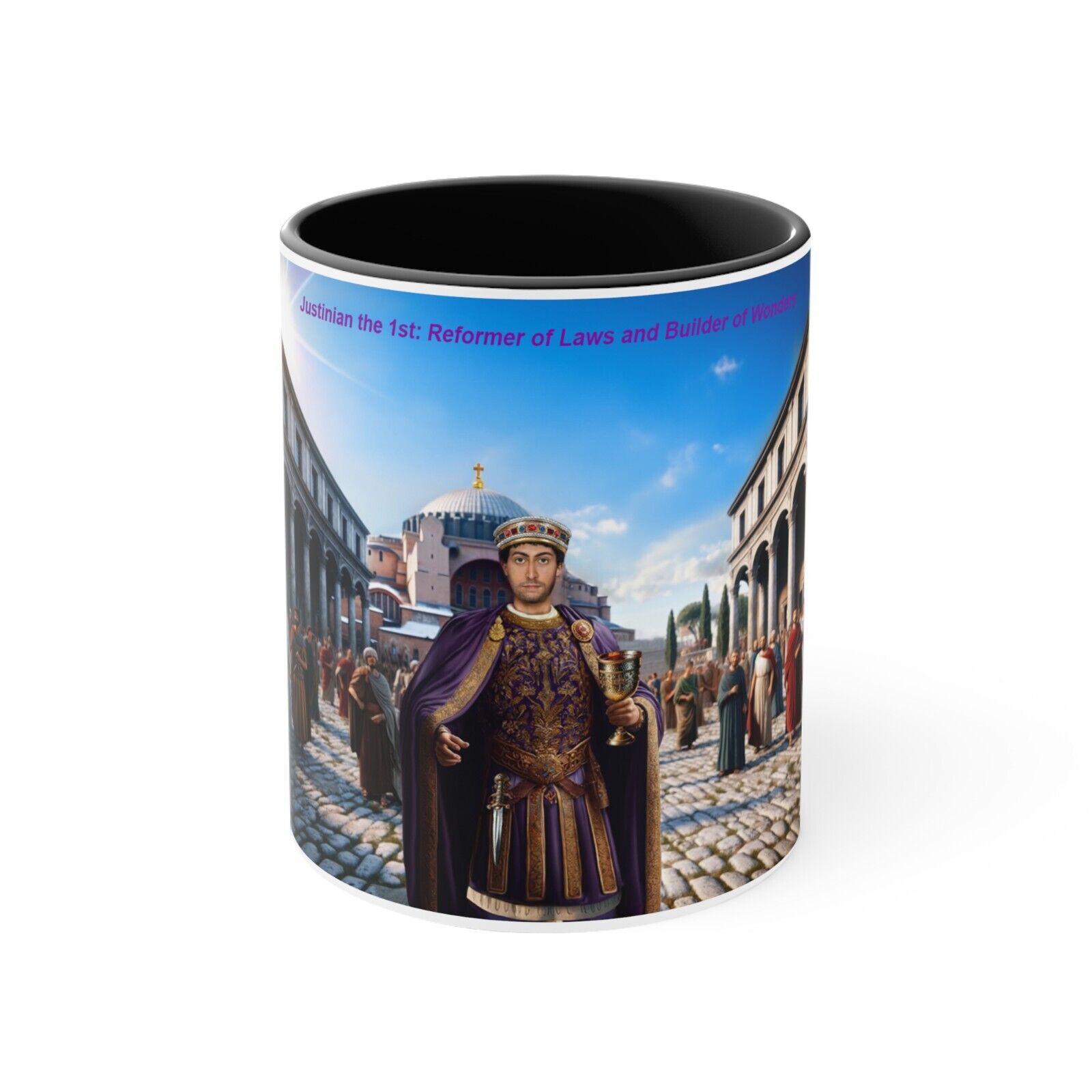 Emperor Justinian 1st 11oz Mug - Byzantine Empire Coffee Cup, History Gift