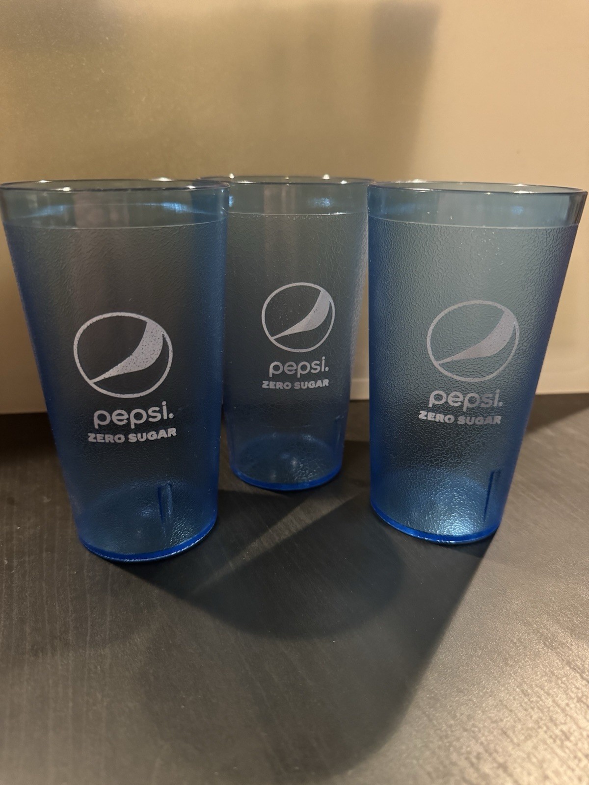 Pepsi Zero Sugar Restaurant Grade 12oz Blue Cups, Brand New, Lot Of 3