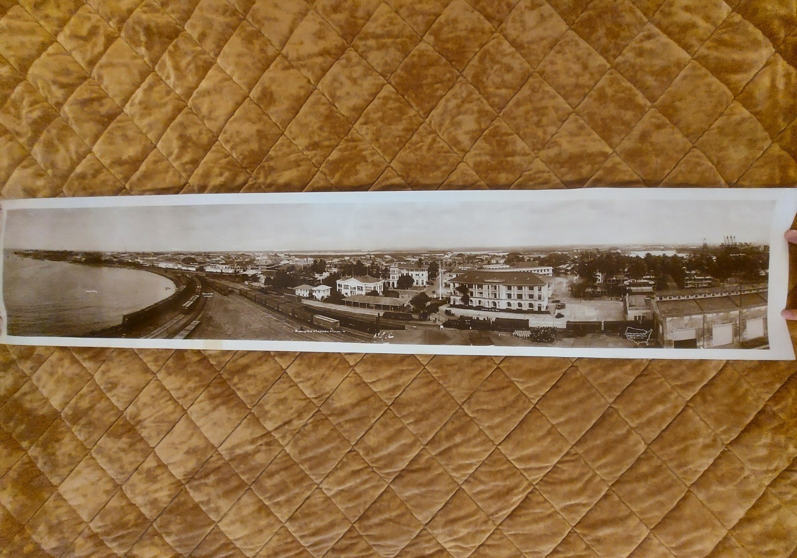 Vintage Panama Canal Cristobal Colon Panoramic Photo E.O. Goldbeck 53.5