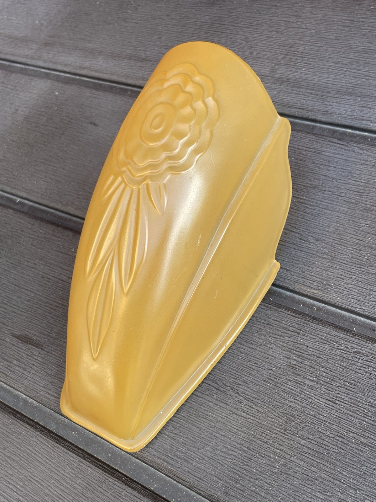 1of2 Antique Vtg Puritan Glass Slip Shade Amber Orange for Chandelier or Sconce