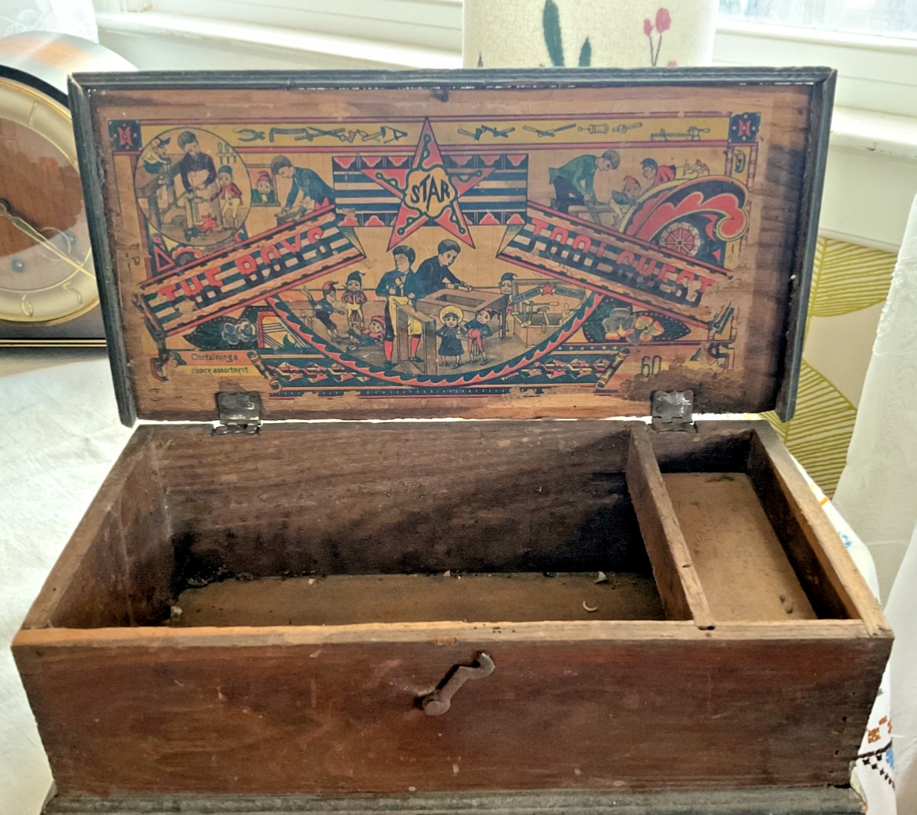 Antique STAR The Boys Tool Chest with Original Lithograph Label C. 1910