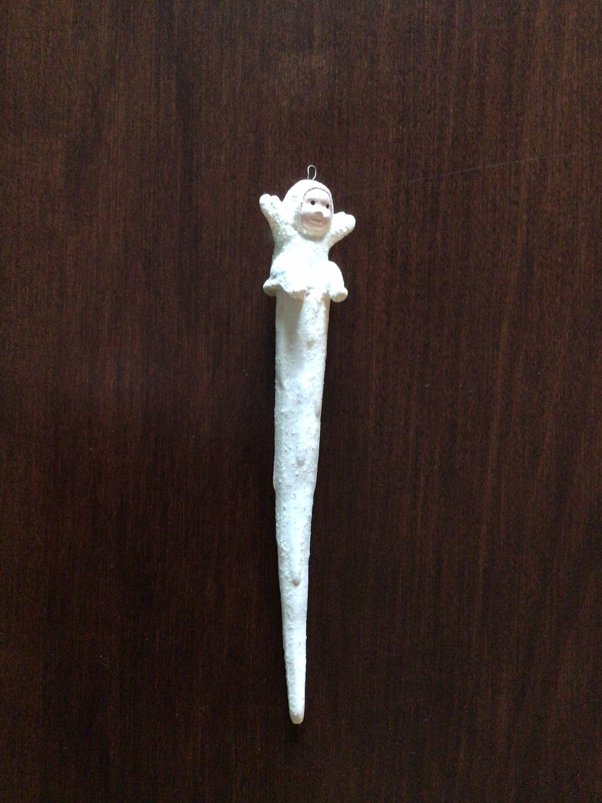 Vintage White Snow Baby Icicle Ornament