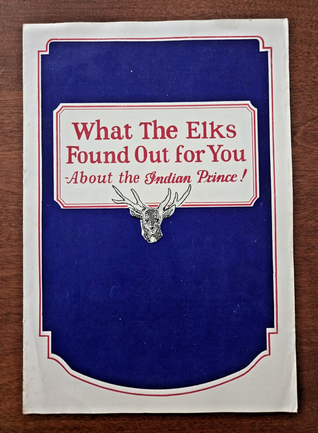 RARE 1925 Indian Motorcycle Sales Brochure - Elks Club - Indian Prince