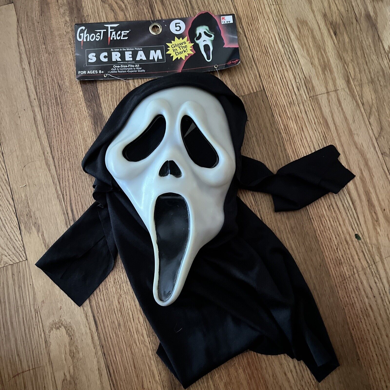Easter Unlimited Fun World Scream 5 Ghost Face Mask Glow In The Dark NWT