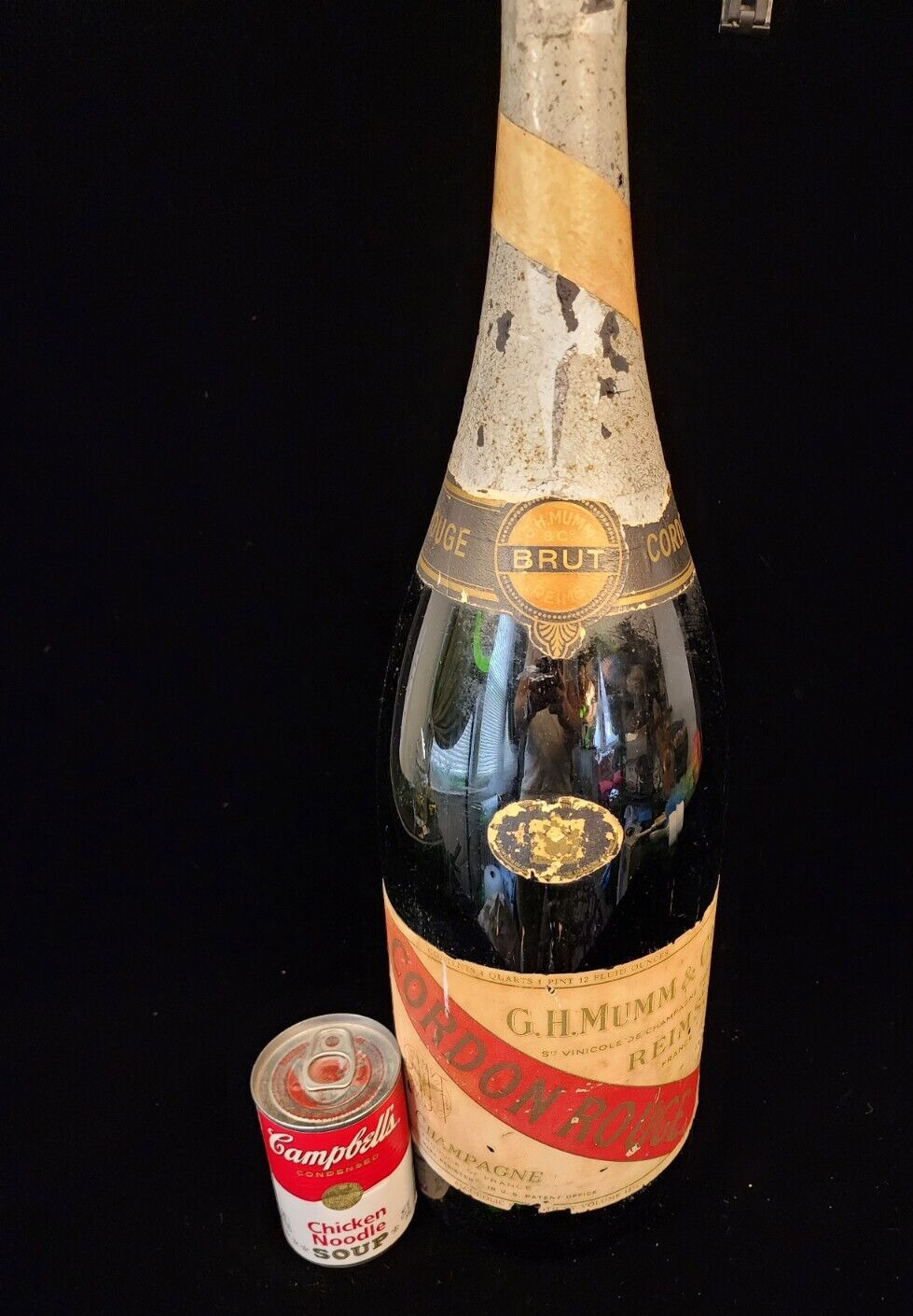Huge Vintage G.H.Mumm & Co Cordon Rouge Magnum Empty Bottle display bottle
