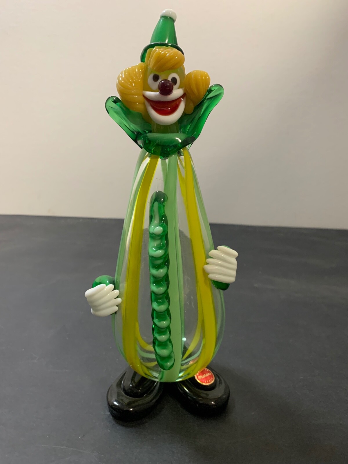 Vintage Murano Glass Clown Figurine. Hand Blown Glass. 1960-1969.