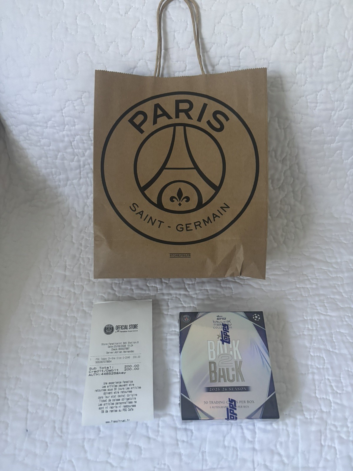 Topps Back 2 Back Winners 2025-26 UCL PSG Box 30 Cards 1 Auto