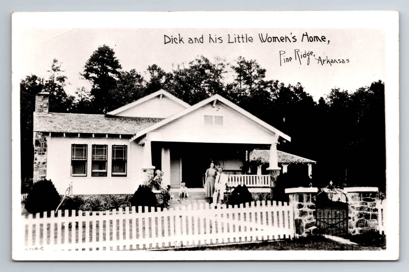 AR, Pine Ridge, Dick & His Little Women's Home Real Photo RPPC, Vintage Postcard
