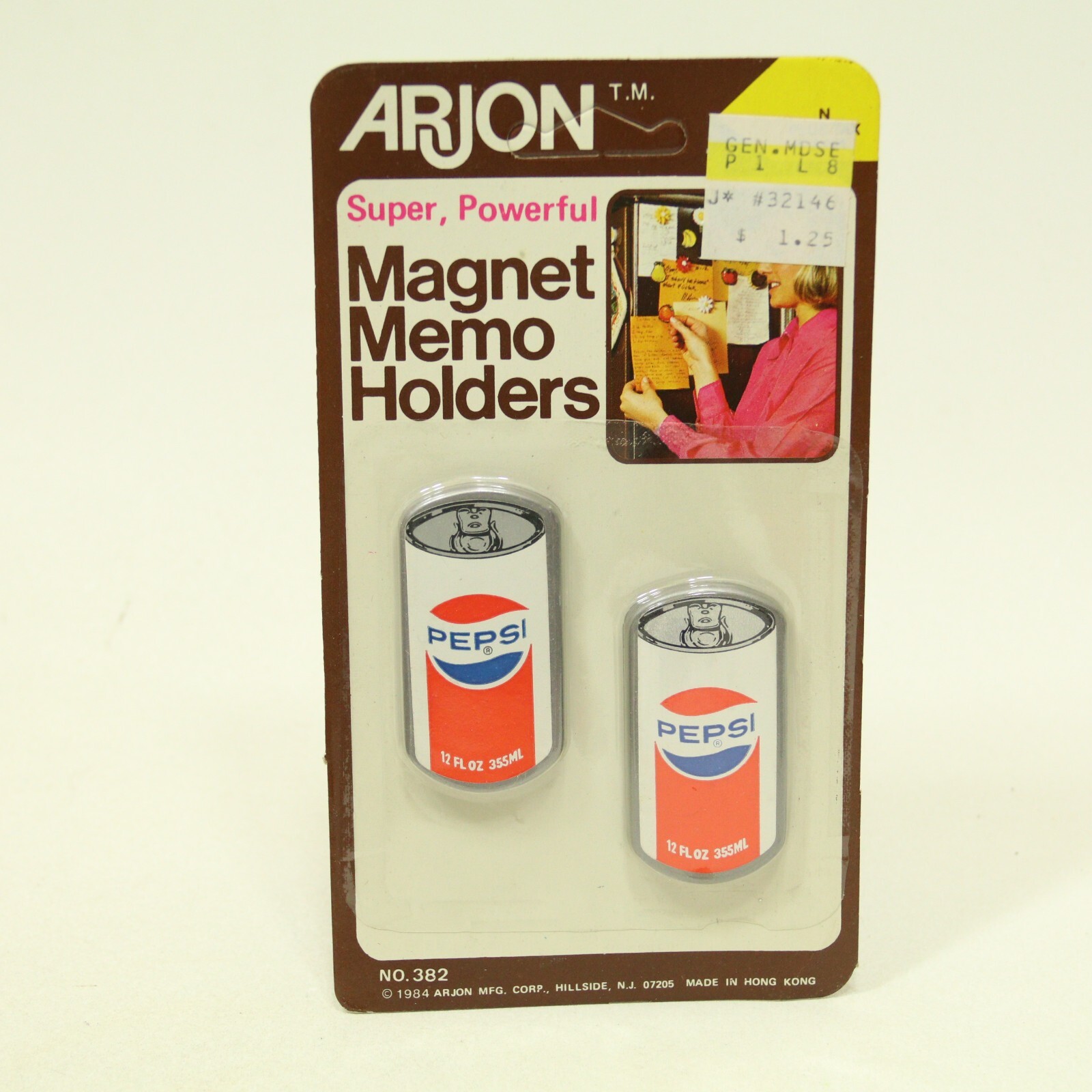 Pepsi Soda Can Fridge Magnets Lot of 2 Arjon 1985 VTG