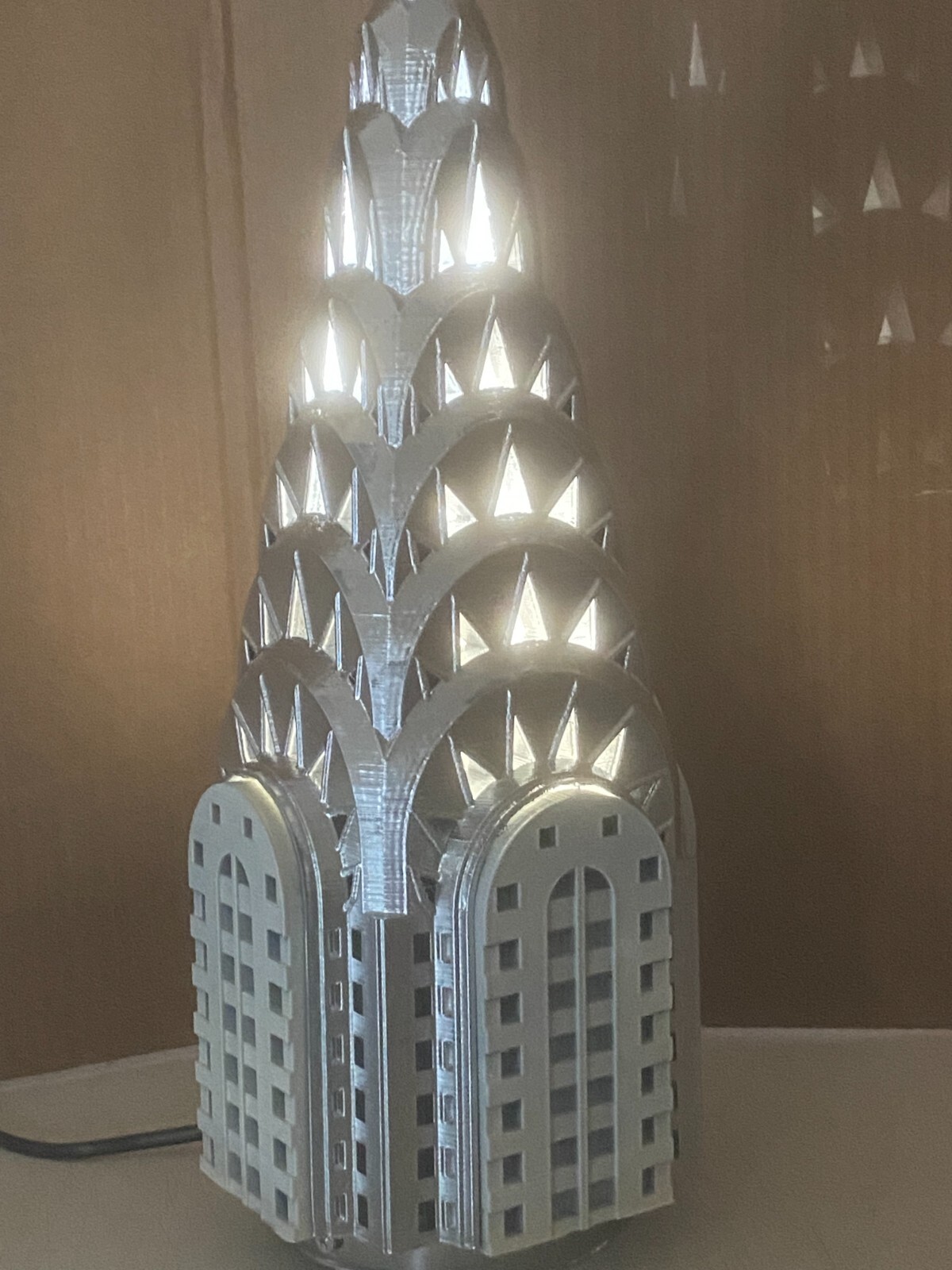 chrysler building 3d printed desk lamp