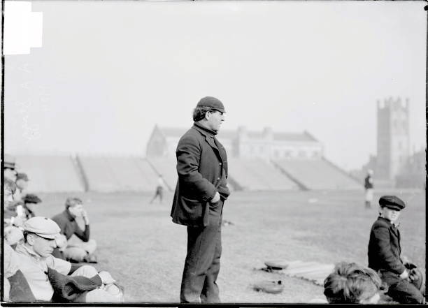 Noted Athletic Coach Amos Alonzo Stagg Stands On The Field Coachi - Old Photo