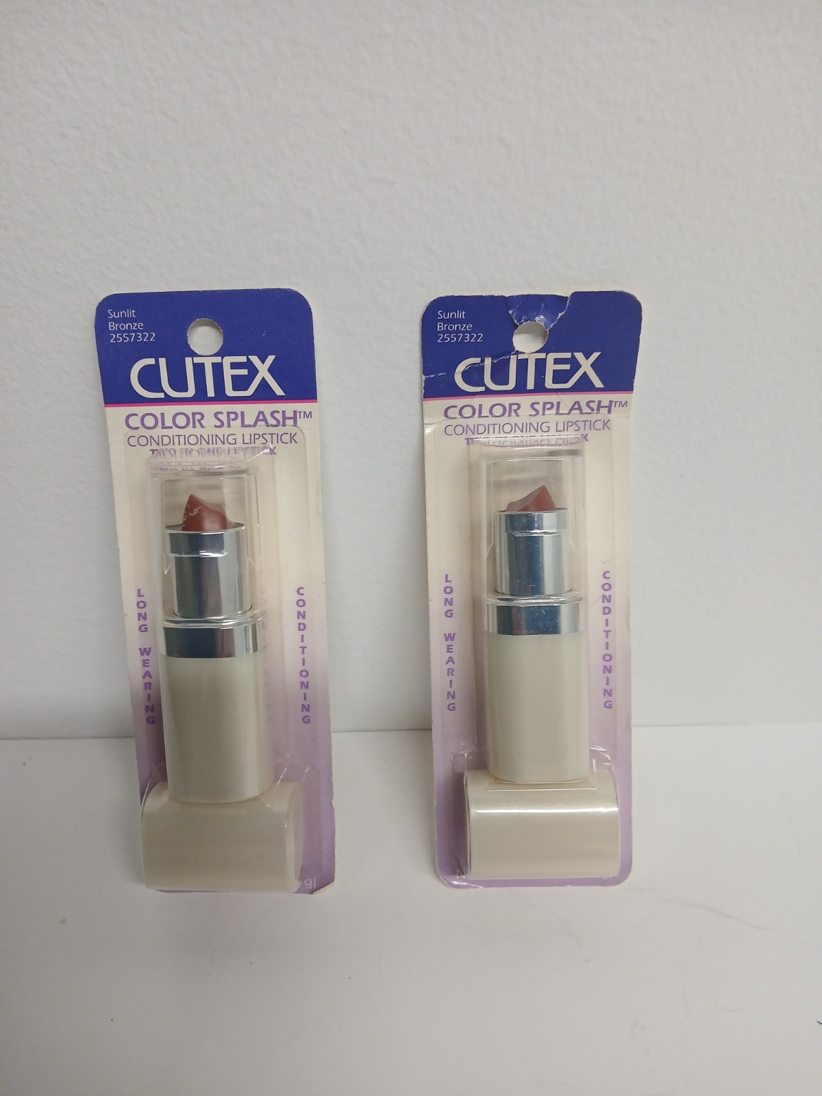 2 VINTAGE Cutex Sunlit Bronze Lipstick Color Splash Conditioning Long Wearing 2 VINTAGE Cutex Sunlit Bronze Lipstick Color Splash Conditioning Long Wearing