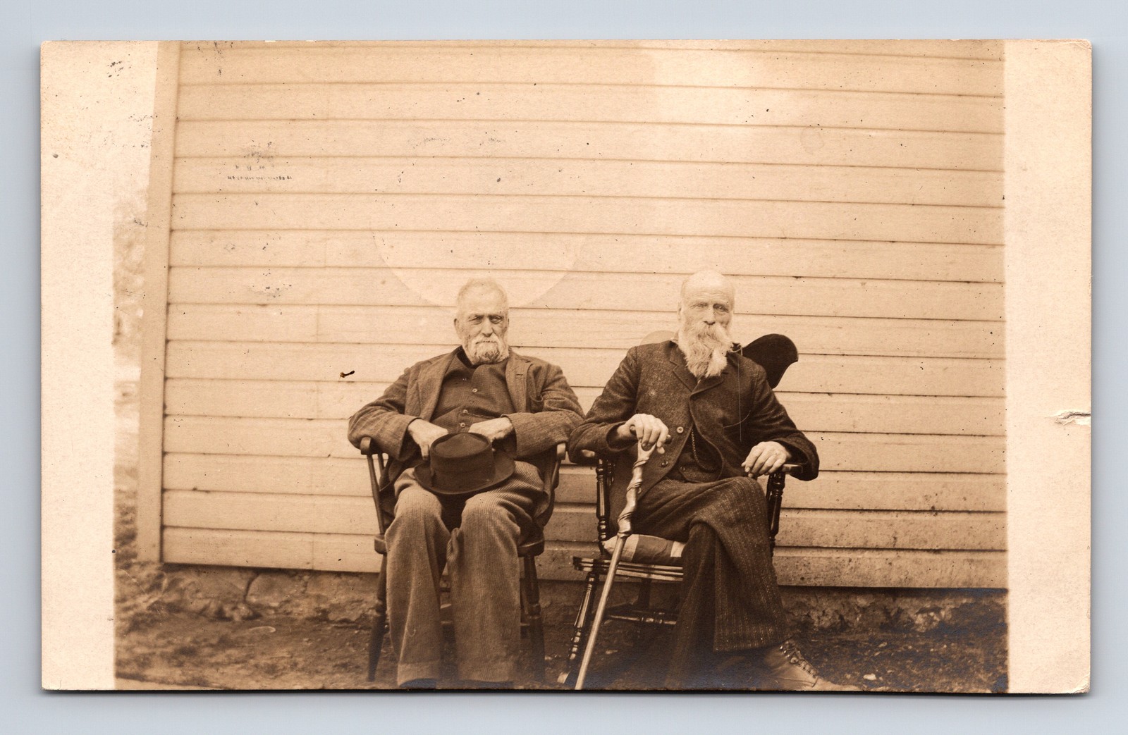 1910 RPPC Two Older Men Beards DET & CRD RAP RPO RMS Cancel TR102 Postcard