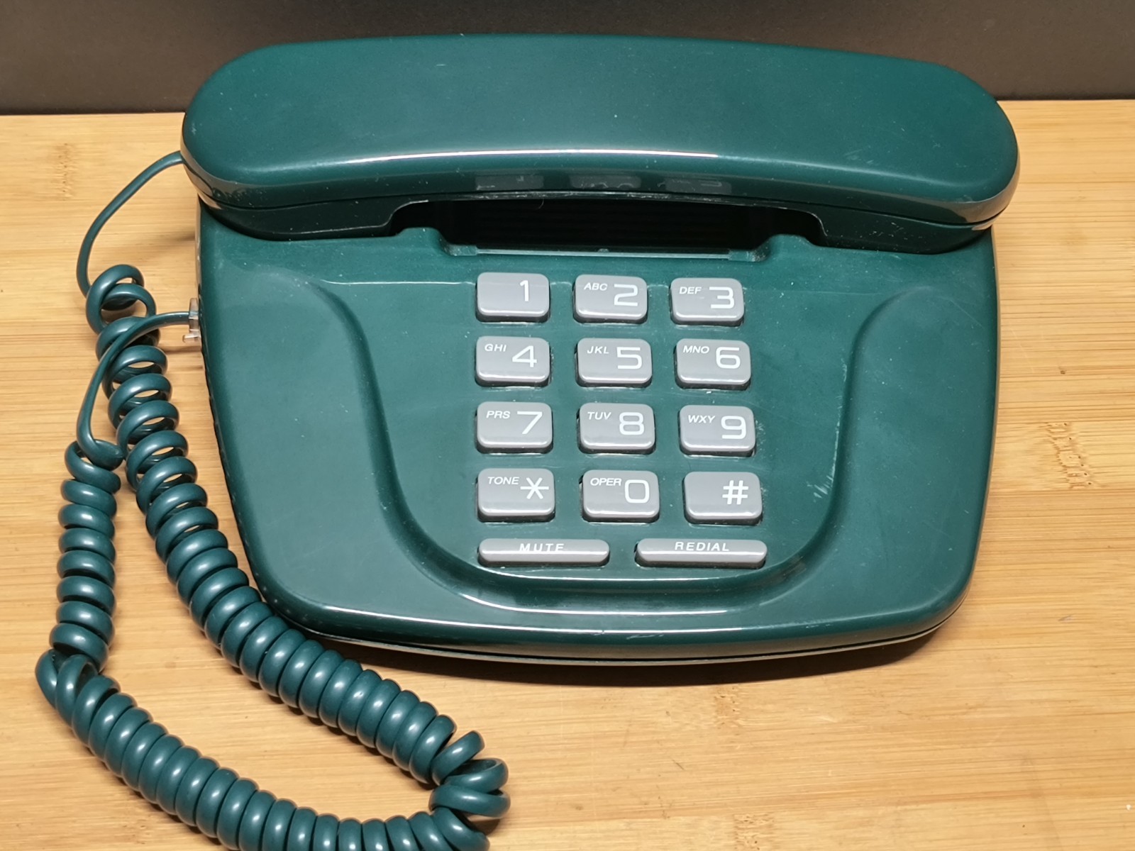 Lenoxx Sound PH-306 Forest Green Desktop Push Button Telephone VTG Tested