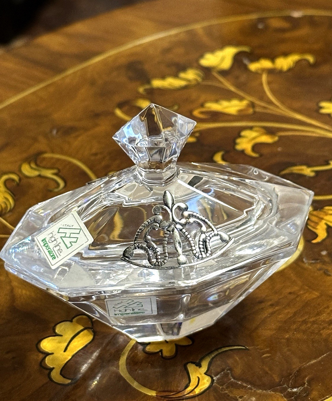 vintage crystal box 925 sterling silver  retro style overlay jewelry box 24%pbo
