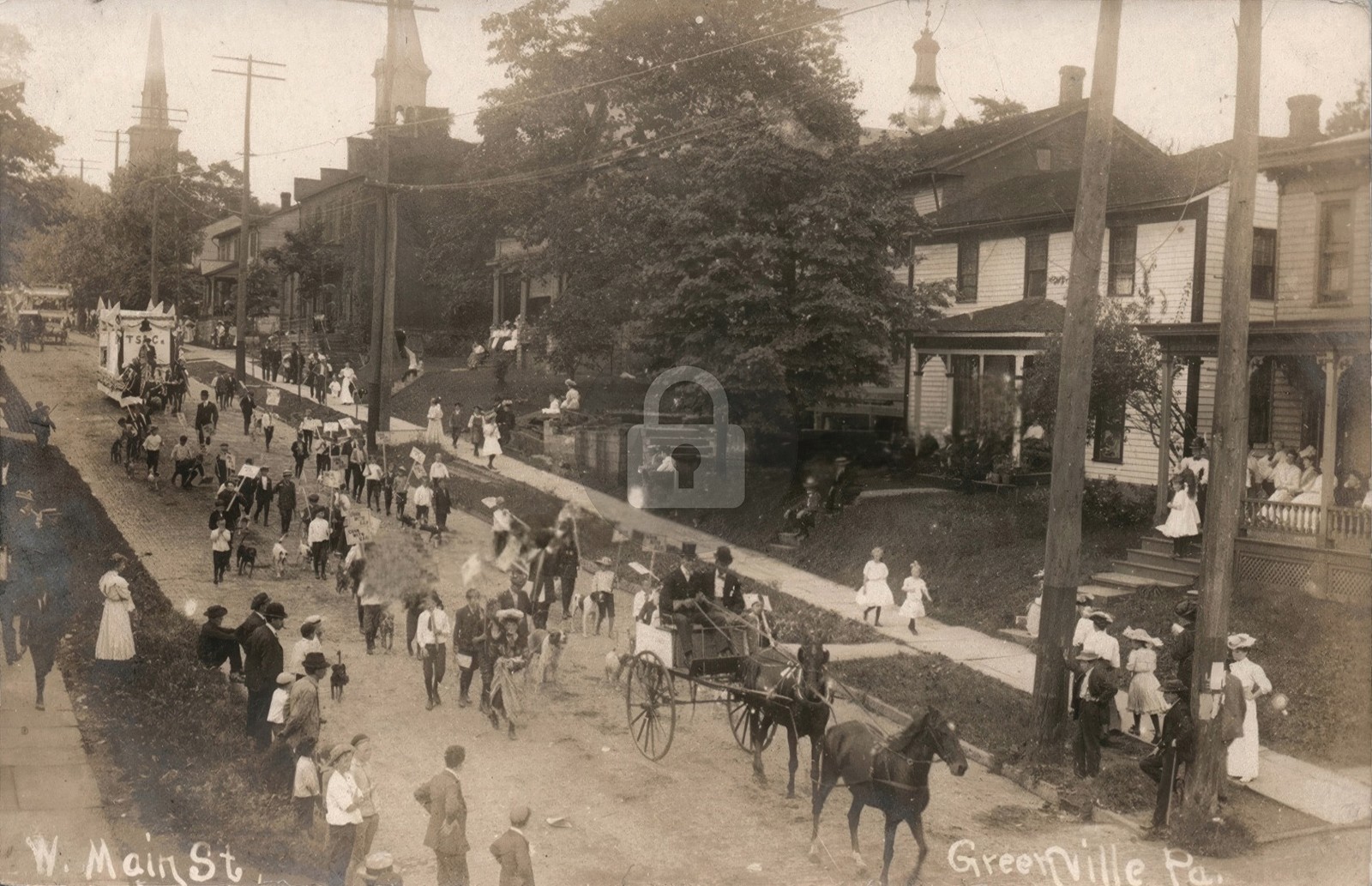 Parade W Main Street GREENVILLE PA Mercer Co RPPC Photo Postcard COPY