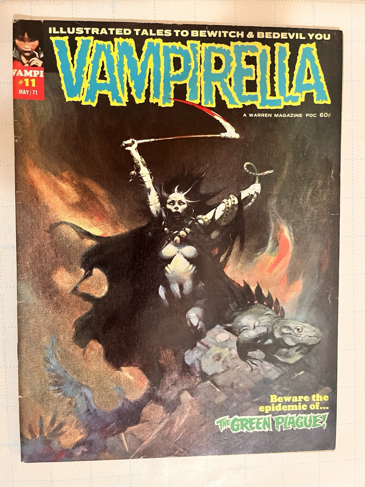 Vampirella #11 Warren 1971 Fran Frazetta Cover The Green Plague 1st Appearance
