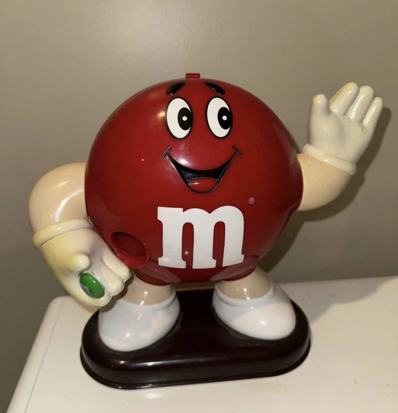 Vintage 1991 M&M’s Red Character Candy Dispenser Waving Mars Inc Collectible 9”