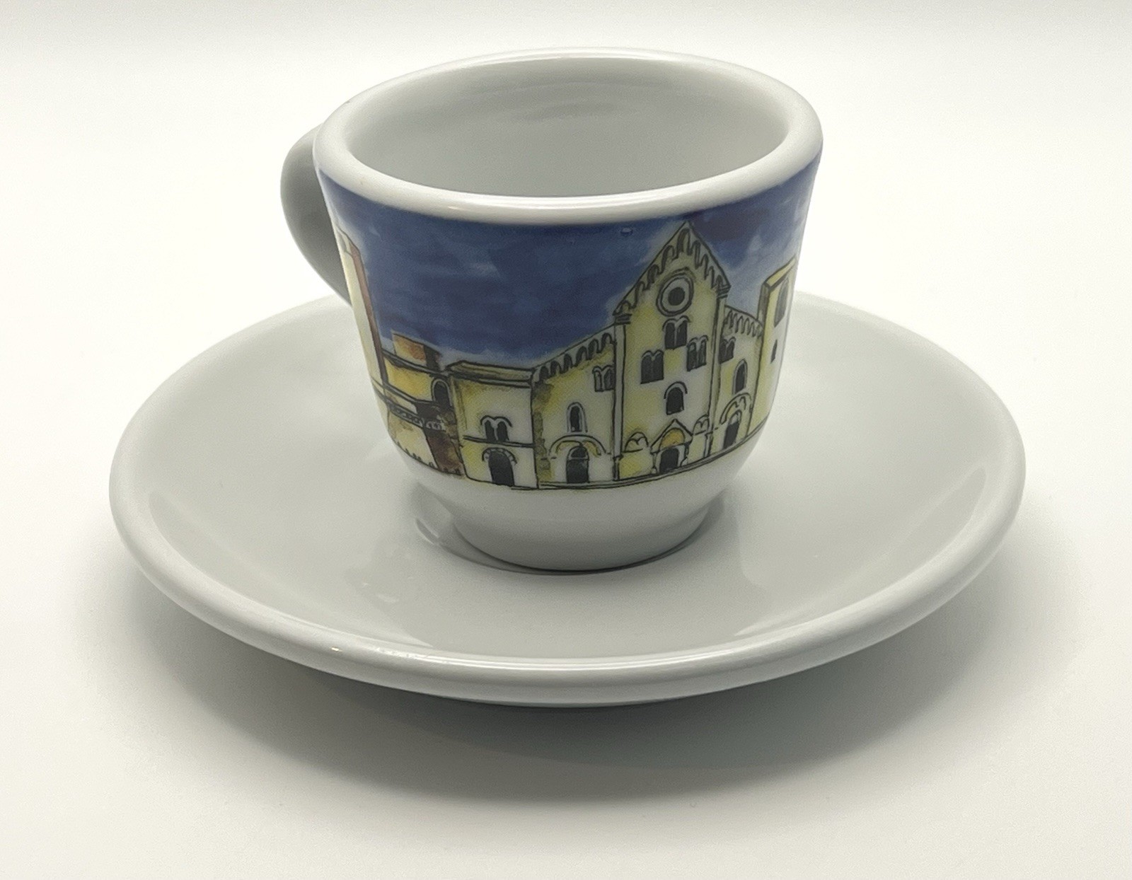 Nuova Point Cities of Italy Bari Espresso Cup and Saucer Made in Italy