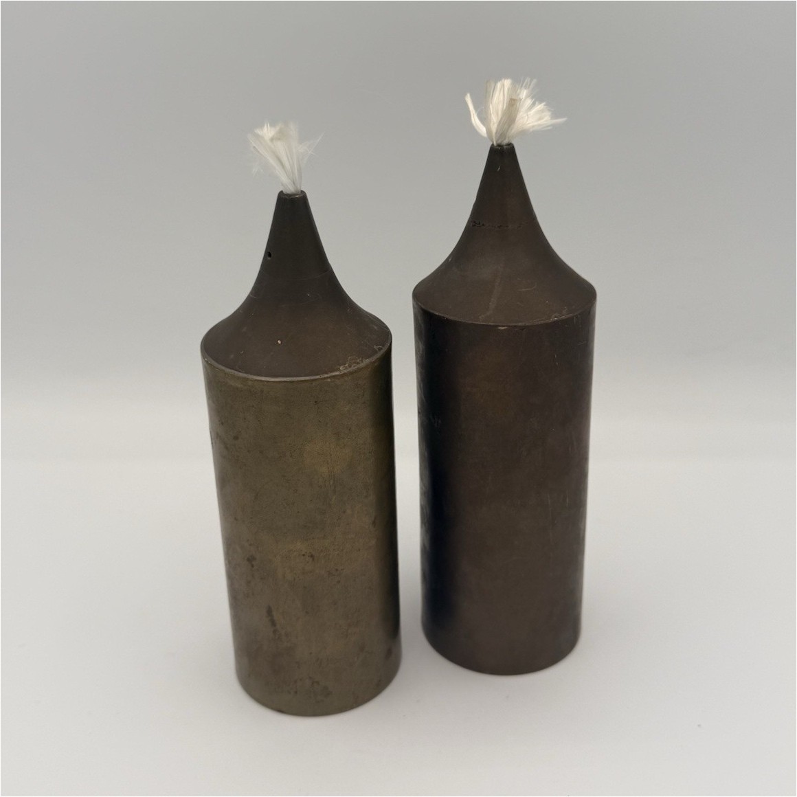 Vtg Svend Jensen Brass Oil Candles Lamps Mid Century Modern India Pair Set of 2