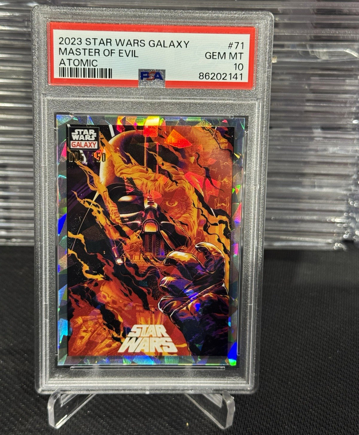 Master of Evil PSA 10 2023 Topps Star Wars Galaxy Atomic #71 /150 Darth Vader