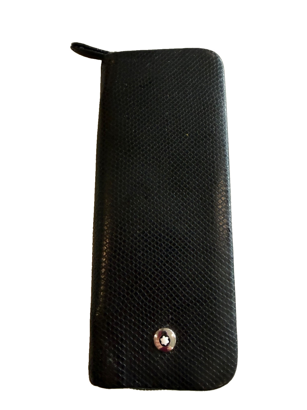 Vintage Authentic Montblanc Boheme Double Pen Zipper Pouch Holder Black No Stain