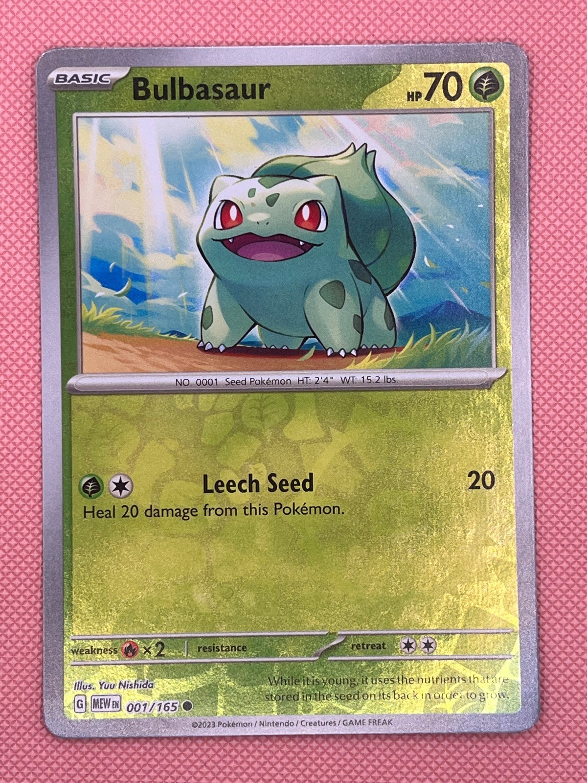 Bulbasaur 001/165 Common 151 Pokemon Reverse Holo Near Mint Bulbasaur 001/165 Common 151 Pokemon Reverse Holo Near Mint