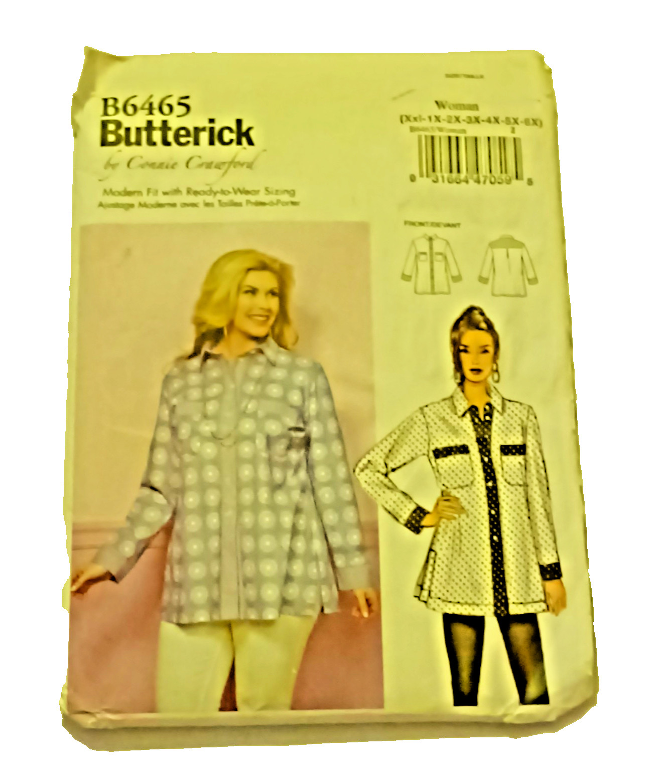 Butterick B6465 See & Sew Misses Shirt Top Sewing Pattern Contemporary Original