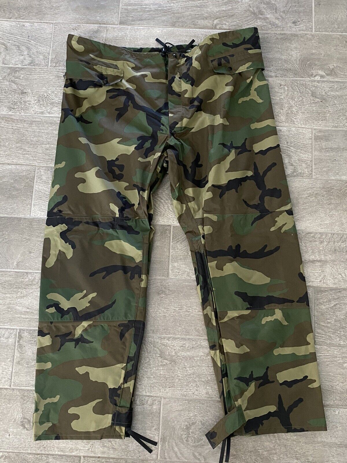 USGI Woodland Camouflage Improved Wet Weather Rainsuit Pants Trousers X-Large