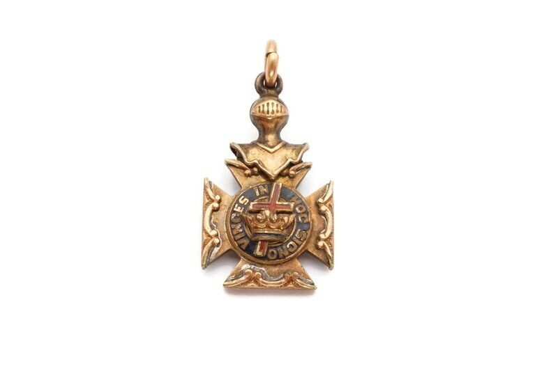 Vintage Masonic Knights Templar Gold Filled Pendant Fob